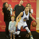Stephen Curry and family with his wax figure
Twitter